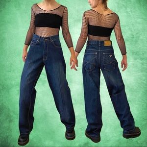 Rocawear Wide Leg 30 x 32 Mens Skater Style High Rise Dark Wash Denim Jeans